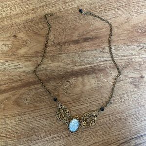 Vintage gold necklace with stone